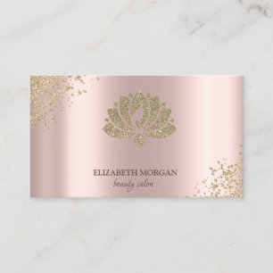 Elegante Gouden Diamanten Lotus Roze Gouden Schoon Visitekaartje