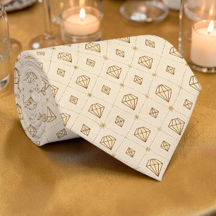 Elegante gouden diamantpatroon op maat gemaakte st stropdas