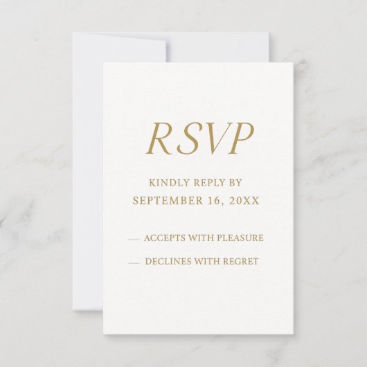 Elegante gouden digitale RSVP kaart | Minimalistis (Voorkant)