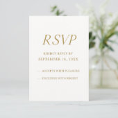 Elegante gouden digitale RSVP kaart | Minimalistis (Staand voorkant)