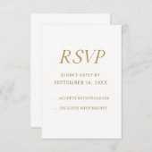 Elegante Gouden Digitale RSVP Kaart | Minimalistis (Voorkant / Achterkant)