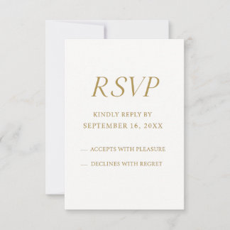 Elegante gouden digitale RSVP-kaart | Minimalistis RSVP Kaartje
