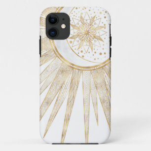 Elegante Gouden Doodles Zon Maan Mandala Ontwerp Case-Mate iPhone Case