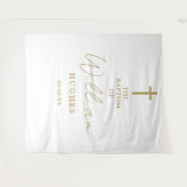 Elegante gouden doop doop foto achtergrond wandkleed (Voorkant (horizontaal))