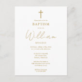 Elegante Gouden Doopsel Uitnodiging (Voorkant)