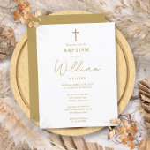 Elegante Gouden Doopsel Uitnodiging