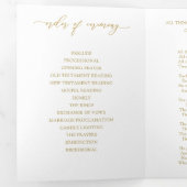 Elegante Gouden Drie-delig Trouwprogramma Boekje Drieluik Programma (Binnenzijde eerst)