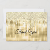 Elegante gouden druipende glitters bedankkaart (Voorkant)