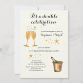 Elegante gouden dubbele viering gezamenlijke verja kaart (Voorkant)