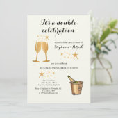 Elegante gouden dubbele viering gezamenlijke verja kaart (Staand voorkant)