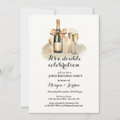 Elegante gouden dubbele viering gezamenlijke verja kaart (Voorkant)