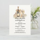 Elegante gouden dubbele viering gezamenlijke verja kaart (Staand voorkant)