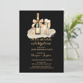 Elegante gouden dubbele viering gezamenlijke verja kaart (Staand voorkant)