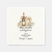 Elegante gouden dubbele viering gezamenlijke verja servet (Voorkant)