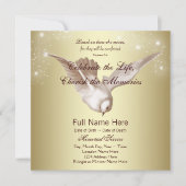 Elegante Gouden Duif Ter Herinnering Herdenkingsmo Kaart (Voorkant)