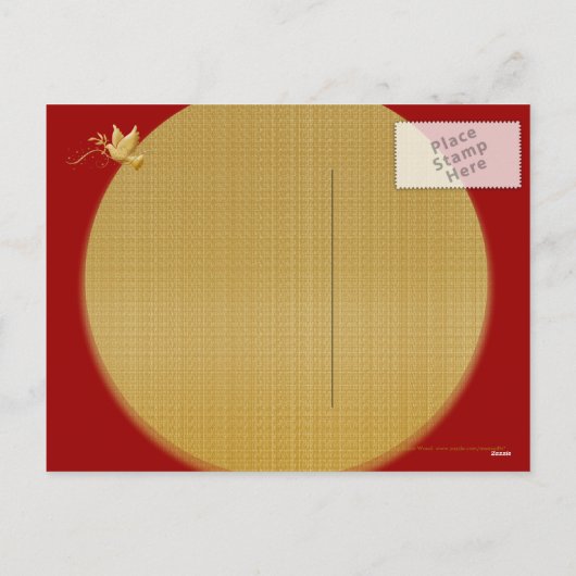 Elegante gouden duif vredesvakantie feestdagenkaart (Achterkant)