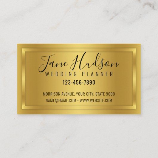 Elegante Gouden Eenvoudige Minimalistische Bewerkb Visitekaartje (Achterkant)