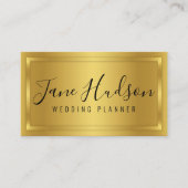 Elegante Gouden Eenvoudige Minimalistische Bewerkb Visitekaartje (Voorkant)