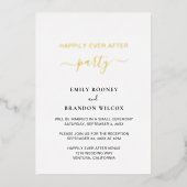 Elegante Gouden Eenvoudige Moderne Trouwreceptie Folie Uitnodiging (Voorkant)