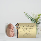 Elegante gouden eerste kerst van de baby feestdagenkaart (Staand voorkant)