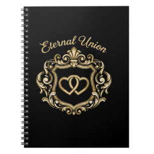 Elegante Gouden Eeuwige Unie Trouwring Sierlijk Notitieboek