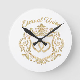 Elegante Gouden Eeuwige Unie Trouwring   Sierlijk Ronde Klok