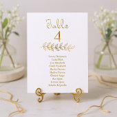 Elegante Gouden Effect Tabel Nummer 4 Zittingsgraf Kaart