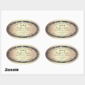 Elegante gouden effect zilveren glitter producteti ovale sticker (Vel)