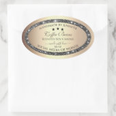 Elegante gouden effect zilveren glitter producteti ovale sticker (Tas)