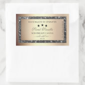 Elegante gouden effect zilveren glitter producteti rechthoekige sticker (Tas)