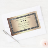 Elegante gouden effect zilveren glitter producteti rechthoekige sticker (Envelop)