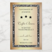 Elegante gouden effect zilveren glitter producteti voedselcontainer etiket (Enkel label)