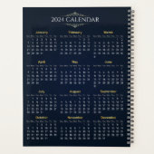 Elegante Gouden en Blauwe 2024 Agenda | Planner (Achterkant)