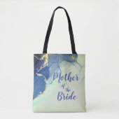Elegante gouden en blauwe Abstracte bruidsmoeder Tote Bag (Voorkant)