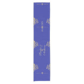Elegante Gouden en Blauwe Tafelloper (Voorkant)