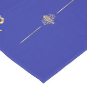 Elegante Gouden en Blauwe Tafelloper (Hoek)