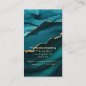Elegante gouden en Blauwgroen agaat, uw Logo-profe Visitekaartje (Achterkant)