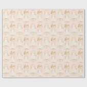 Elegante gouden en blos bruidsjurk bruidsfeest cadeaupapier (Vlak)