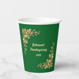 Elegante gouden en Bourgondische Thanksgiving Papieren Bekers