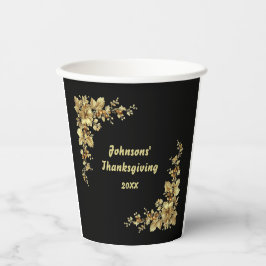 Elegante gouden en Bourgondische Thanksgiving Papieren Bekers