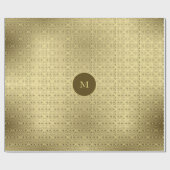 Elegante gouden en gouden vierkanten patroon Kerst Cadeaupapier (Vlak)