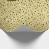 Elegante gouden en gouden vierkanten patroon Kerst Cadeaupapier (Hoek)