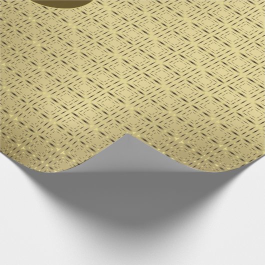 Elegante gouden en gouden vierkanten patroon Kerst Cadeaupapier (Hoek)