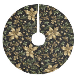 Elegante gouden en groene bladboomrok kerstboom rok