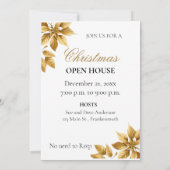 Elegante gouden en groene kerstboom uitnodiging (Achterkant)