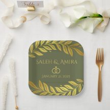 Elegante Gouden en Groene Trouwdag