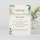 Elegante Gouden en Groene Uitnodiging van het Kers (Staand voorkant)
