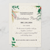 Elegante Gouden en Groene Uitnodiging van het Kers (Voorkant / Achterkant)