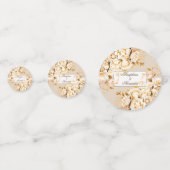 Elegante gouden en ivoorkleurige bloemen bruiloft confetti (Voorkanten)