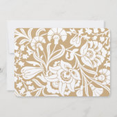 Elegante gouden en ivoren bloem Save the Date Kaart (Achterkant)